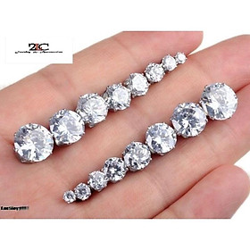 Mua (1 Cặp) Bông Tai Nam Inox Cao Cấp Đá Tròn Trắng Cá Tính Thép không Gỉ- QCBTN04 - Màu trắng,3mm tại Trang sức 2L