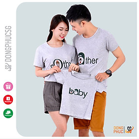 Mua Áo gia đình 3/4/5 người set đồ đồng phục đôi mẹ và bé độc đáo mẫu dễ thương màu xám GD271X | SG - Áo Nam - Size 1 tại SGSHOP