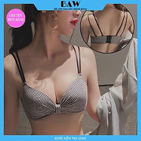 Mua Áo lót không gọng nâng ngực cao cấp, Áo lót nhún nơ thông hơi không gọng sexy thương hiệu BAW TN741 - ĐEN - 38 tại Baby and Underwear Store