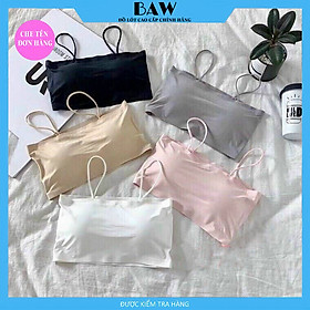 Mua Áo Ngực Nữ, Áo Bra Học Sinh Su Lạnh Trơn Có Đệm Mặc Thoáng Mát Thương Hiêu BAW mã AHS2 - ĐEN - one size (40-58kg) tại Baby and Underwear Store