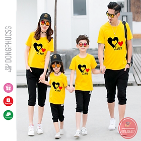 Mua Áo thun gia đình 3/4/5 người Đồ gia đình dễ thương giá rẻ Thun cotton dày dặn Màu hồng phấn GD318VD - Size 5 tại SGSHOP
