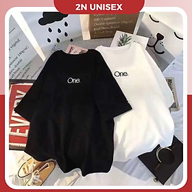 Mua Áo thun tay lỡ form rộng - phông nam nữ cotton oversize - T shirt ONE - 2N Unisex - Đen,freesize tại 2N Unisex