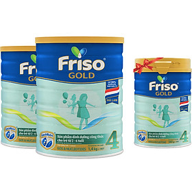 Mua Bộ 2 Lon Sữa Bột Friso Gold 4 1400g Dành Cho Trẻ Từ 2 - 6 Tuổi + Tặng Lon Sữa Friso Gold 4 380g tại Tiki Trading