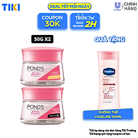 Mua Bộ Đôi Kem Dưỡng Da Ngày Và Đêm Trắng Hồng Rạng Rỡ Pond's White Beauty (50g) tại Tiki Trading