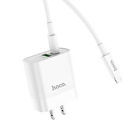 Mua Bộ Sạc Nhanh Cho Iphone PD20W Hoco C80 chuôi dẹt 2 cổng Usb và Type-C kèm dây sạc Type-C sang iPhone - Hàng chính hãng tại TAKA Phụ...