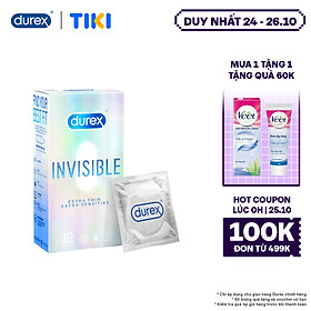 Mua Bao cao su Durex Invisible Extra Thin Extra Sensitive 1 Hộp 10 Bao tại Gian hàng Durex chính hãng