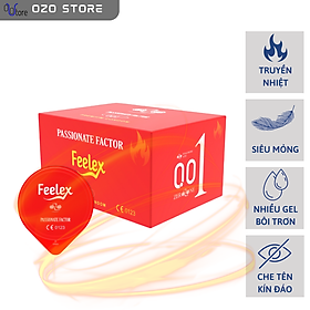 Mua Bao cao su Feelex Passionate Factor siêu mỏng, tính năng truyền nhiệt độc đáo, cảm giác chân thực - Hộp 10 bcs tại OZOVN STORE