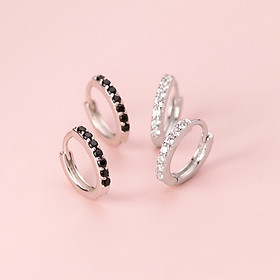 Mua Bông Tai Nữ | Bông Tai Bạc Nữ Đơn Giản B2425 - Bảo Ngọc Jewelry - Màu Đen tại Bảo Ngọc Jewelry