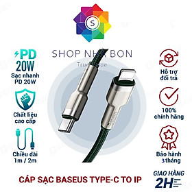 Mua Cáp sạc nhanh PD20W truyền dữ liệu Baseus Metal Data Type-C sang iPhone ( 2 size ) - Hàng chính hãng - 100cm tại SHOP NHÀ BON