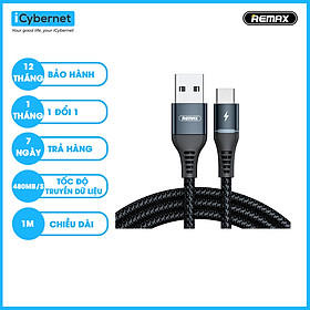 Mua Cáp sạc nhanh 2.4A và truyền dữ liệu chân type-C Remax Colorful Light RC-152a [Hàng chính hãng] - Đen tại iCybernet Official Store