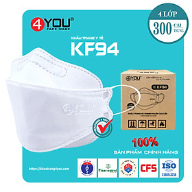 Mua [CHÍNH HÃNG] Một thùng 300 CÁI khẩu trang 4 lớp KF94 kháng khuẩn, chống bụi mịn, công nghệ 4D Hàn Quốc tại Khẩu Trang Y Tế 4You