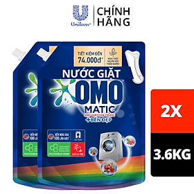 Mua Combo 2 TúI Nước Giặt Omo Matic Cho Máy Giặt Cửa Trước Bền Đẹp Bền Màu Sau 100 Lần Giặt 3.6Kg tại Tiki Trading