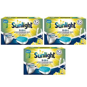 Mua Combo 3 Hộp Viên Rửa Chén Bát Sunlight 5 in 1 Cho Máy Rửa Chén Bát (28V/Hộp) tại Tiki Trading