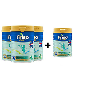 Mua Combo 3 lon sữa Bột Friso Gold 4 850g (Dành Cho Trẻ Từ 2 - 6 Tuổi) + Tặng Lon Sữa Friso Gold 4 380g tại Tiki Trading