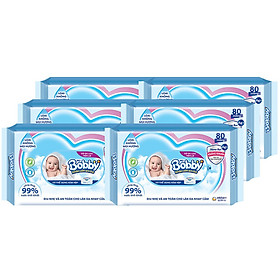 Mua Combo Tiết Kiệm: 6 Gói Khăn Ướt Bobby Care Bổ Sung 80 Miếng/Gói tại Unicharm Official Store