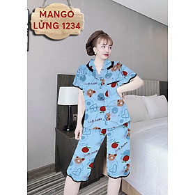 Mua Đồ Bộ Mặc Nhà, Bộ Lửng Pizama Lụa Mango Cao Cấp Đủ Size (40-70kg) - Số 1 - Số 1 (40kg - 48kg) tại Shop Thời Trang Khánh An