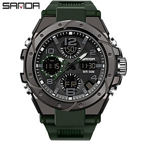Mua Đồng hồ Nam SANDA 6008 MIGER Chuẩn Bền Quân Đội, 2 Máy Chạy Song Song, Chống Nước Rất Tốt - ĐEN tại masali