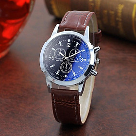 Mua Đồng hồ nam thời trang cao cấp dây da CFHD DH101 - DH101 Nâu Mặt Đen tại Thiên Hoàng Store