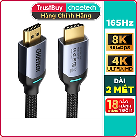 Mua Dây Cáp Dù Lõi HDMI 2.1 8K 48Gbps, 4K 165Hz Dài 2M CHOETECH XHH01 Dùng Cho Tivi/ Máy Tính/ Playstation - Hàng Chính Hãng tại TrustBuy