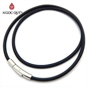 Mua Dây chuyền cao su khóa titan cao cấp - Ngọc Quý Gemstones - Dây 2mm dài 40cm tại Ngọc Quý Gemstones