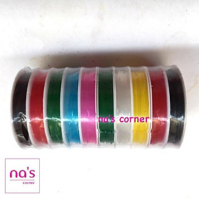 Mua Dây cước thun xỏ vòng xâu vòng cước chun làm vòng tattoo choker, thắt vòng đan dây xỏ chuỗi - Dây 0.8mm - Dài 8m - Hồng tại Phụ kiện tóc Na’s...
