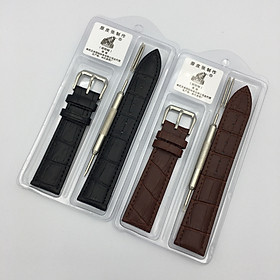 Mua Dây Da Đồng Hồ Đủ Size - Tặng kèm Chốt và Dụng cụ thay dây - Đen - 22mm tại 60s Watch