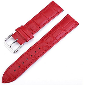 Mua Dây da đồng hồ nữ Oulang OL-801 da bò thật dập vân cá sấu bền đẹp + tặng chốt dự phòng (Size 10, 12, 14, 16mm) - Đỏ, Đỏ tại TINY