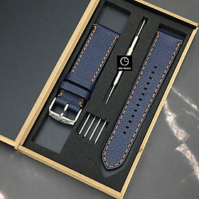 Mua Dây Da Thay Thế Dành Cho Đồng Hồ Fossil Casio Samsung Huawei Da Bò Thật Dây Handmade - Tặng Kèm Chốt Và Dụng cụ thay - 22mm - Xanh Khoá Bạc tại...