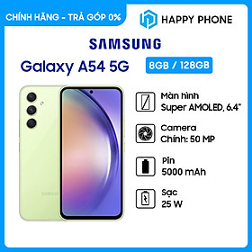 Mua Điện Thoại Samsung Galaxy A54 5G (8GB/128GB) - Hàng Chính Hãng - Đã kích hoạt bảo hành điện tử - Xanh tại HAPPY PHONE