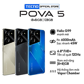 Mua Điện thoại Tecno POVA 5 (8+8)/128GB - MediaTek Helio G99 - Sạc nhanh 45W - 6.8'' FHD+120HZ - Hàng Chính Hãng - BH 13 Tháng - Xanh Vần Vũ tại...