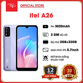 Mua Điện thoại thông minh itel A26 - giá rẻ | 2 Sim 2 Sóng 4G LTE | Màn hình IPS 5.7" HD+ | RAM 2GB + ROM 32 GB (Hỗ trợ thẻ nhớ 32 GB) | Mở khoá...