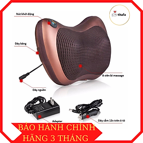 Mua Gối Massage Hồng Ngoại 8 Bi Đảo Chiều Chính Hãng THAFA -Massage Cổ, Vai, Gáy , Kèm Tẩu Sạc Trên Xe Hơi Vô Cùng Tiện Lợi tại THAFA