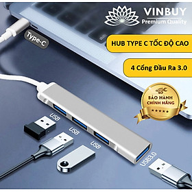 Mua HUB TYPE C Và HUB USB 3.0 Tốc Độ Cao Chia 4 Cổng VinBuy, HUB Chuyển Đổi Dành Cho Macbook Pro Laptop PC Hỗ Trợ Sạc Pin Kết Nối Đa Năng Ổ Cứng...