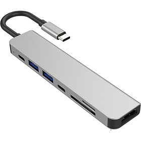 Mua Hub USB Type-C 7in1 Cổng HDMI 4K 60Hz/ USB 3.0/ SD/ TF/ PD 50538 - 7in1-1 60Hz tại Vikicare Shop