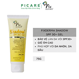Mua Kem Chống Nắng Fixderma Dạng Gel Dành Cho Da Nhạy Cảm Shadow SPF30+ Gel 75g tại PICARE VIET NAM