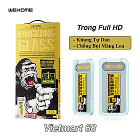 Mua Kính Cường Lực KingKong Có Khung Tự Dán, Ngăn Bụi Loa Dành Cho iPhone - Full Hộp, Dán Full Màn - Hàng Chính Hãng - Trong Full HD - 12ProMax...