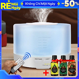 Mua Máy Xông Tinh Dầu Cao Cấp Tặng 3 Chai Tinh Dầu Sả Chanh + Bạc Hà + Quế. Máy Khuếch Tán Tinh Dầu Có Remote Điều Khiển Từ Xa Chuyên Dụng Xông...