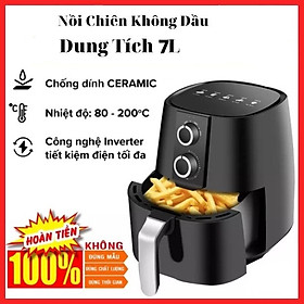 Mua Nồi Chiên Không Dầu Dung Tích Lớn - Nồi Chiên Không Dầu Chống Dính Cao Cấp - Nồi 6L Đen tại Smart Sopping