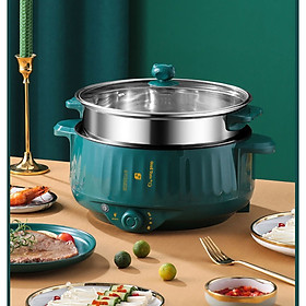Mua Nồi Lẩu Điện Mini Đa Năng 28CM, Chống Dính Vân Đá Cao Cấp Công Suất 1000W - Bếp Lẩu Tiện Dụng 3 Nấc Nhiệt Kèm Giá Hấp-Hàng Loại 1 Chính hãng...