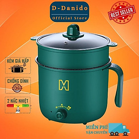 Mua Nồi Lẩu Mini 2 Tầng - Nồi Điện Đa Năng Tặng Kèm Khay Hấp Cao Cấp 1.2 Lít - Hàng Chính Hãng miDoctor - Logo trên thân nồi hình ngẫu nhiên - Xanh...