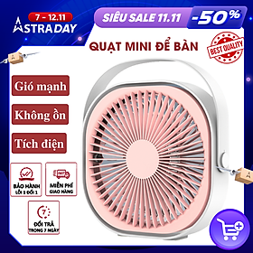 Mua Quạt mini để bàn, quạt tích điện usb CTFAST M102 - Quạt cầm tay 3 tốc độ, điều chỉnh hướng gió 360 độ, không gây ồn, pin sạc dung lượng cao -...