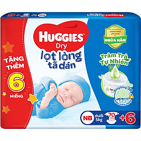 Mua Tã dán sơ sinh Huggies Tràm Trà Tự Nhiên NB70(dưới 5kg) - Gói 70 miếng + Tặng 6 miếng tại Tiki Trading