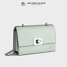 Mua Túi đeo chéo da nữ khóa xoay LATA HN104 - Xanh ngọc tại LATA OFFICIAL