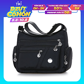 Mua Túi đeo chéo nữ thời trang kiểu dáng Hàn Quốc chất vải mềm mại chống nước TN131 - Màu Đen tại Moon Fashion