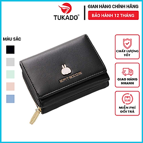 Mua Ví Nữ Ngắn Mini Cầm Tay BATSIOE Nhỏ Gọn Nhiều Ngăn Đựng Tiền Đựng Thẻ Chất Da Cao Cấp Giá Rẻ BS03 - BJ500-ĐEN tại TUKADO Official Store