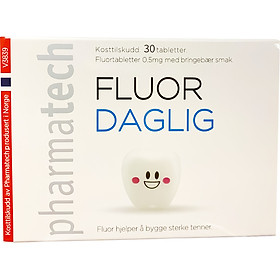 Mua Viên ngậm bảo vệ sức khỏe răng miệng, ngừa sâu răng PHARMATECH FLUOR DAGLIG lọ 300 viên hương dâu - Hộp 30 viên tại Pharmatechvn