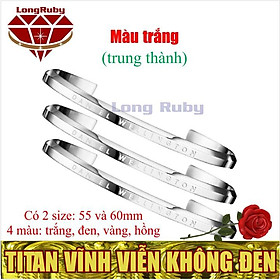 Mua Vòng Tay Nam Nữ Đẹp | Vòng Tay Titan Nữ Nam - Trắng - Ni19 (60mm) tại Long Ruby
