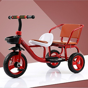 Mua Xe đạp xích lô cho bé yên bọc da cao cấp 2 chỗ ngồi - Màu Bé Trai tại Tổng kho đồ chơi HN