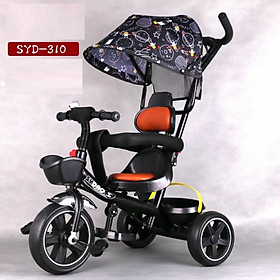 Mua Xe đẩy 3 bánh có mái che cán đẩy - màu xanh tại Siêu Thị 24H Online