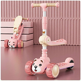 Mua Xe scooter cho bé, Xe trượt Scooter cho bé, trẻ em cao cấp có đèn, khung chắc chắn - Màu Hồng tại AnKhangShop